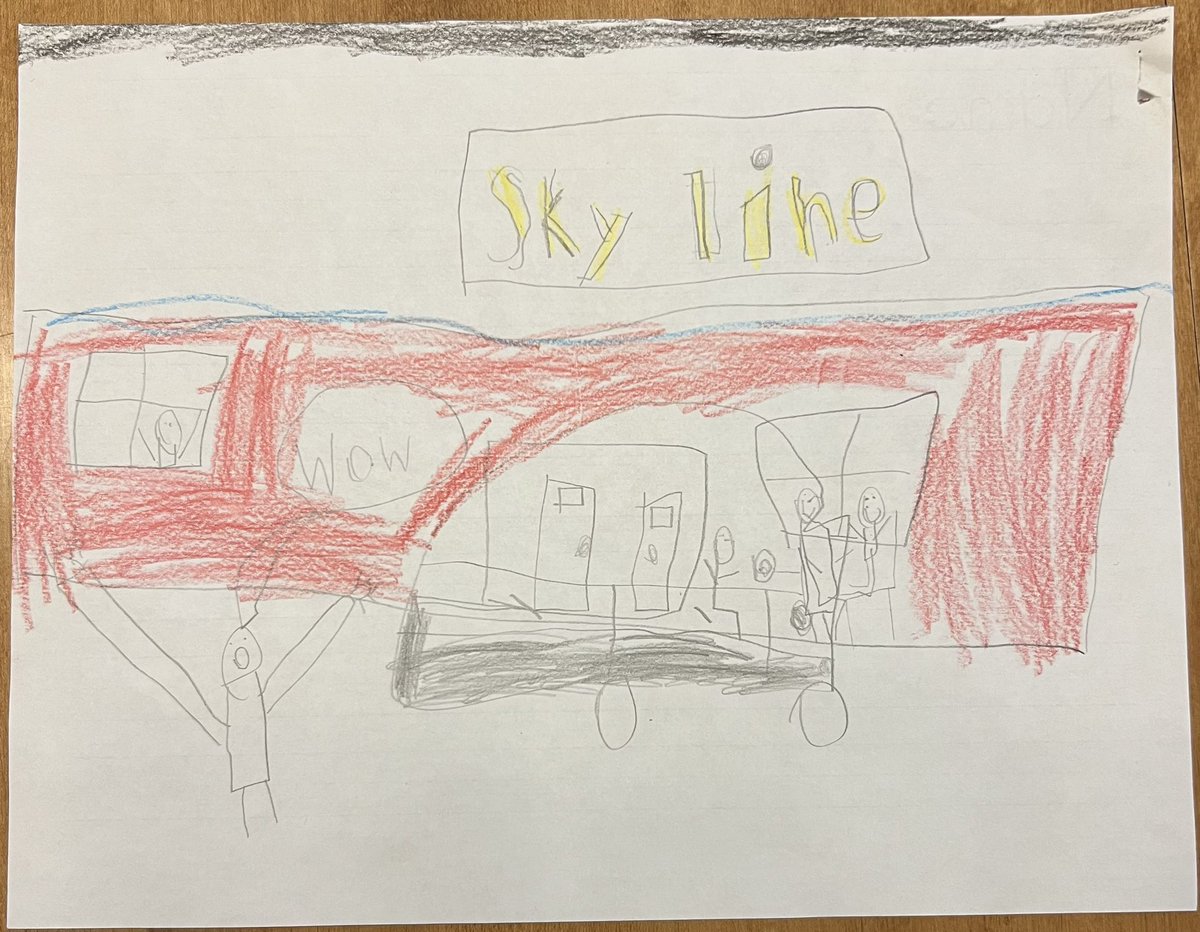 UCschmuss's tweet photo. @Skyline_Chili My 6 year old son wrote a story for school about how much he loves Skyline 3-ways! He even drew a picture to go with it… https://t.co/TQZ7ywABBZ