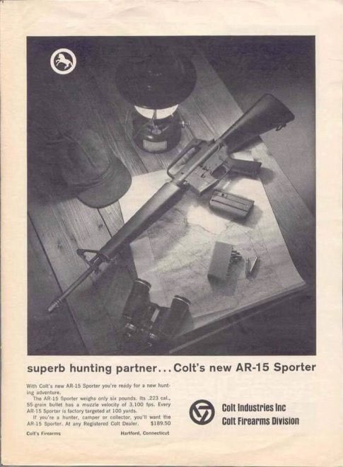 SelectShooting's tweet photo. @RBlakeBrown Yeah, Colt even called the AR-15 a ‘modern hunting partner’. Funny, that. https://t.co/EI6eJRGT9w
