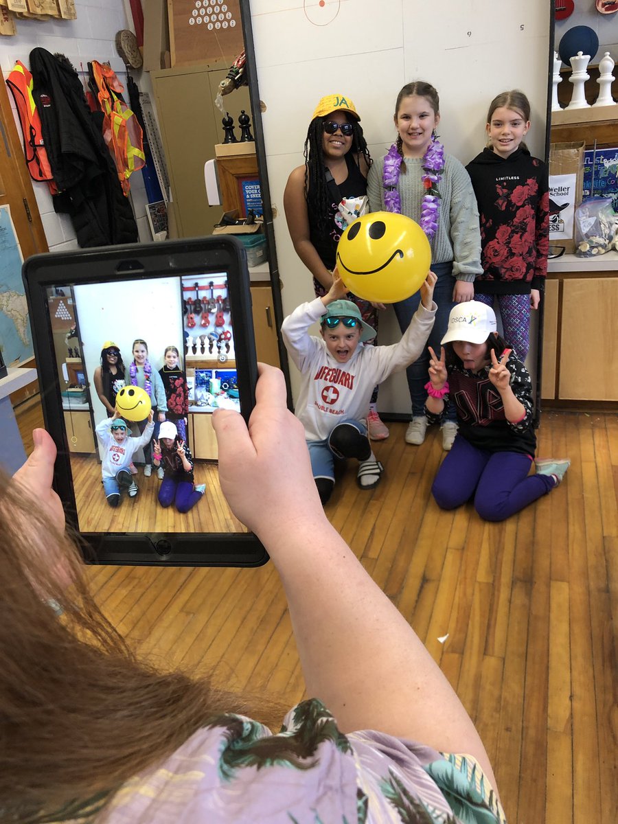 MrKSDyck's tweet photo. To celebrate #FunInTheSun Day, Grade 5/6s @PortWellerPS took #Photos of each other and then used @remove_bg to create a #TransparentBackground along with a stock #Image of a #Sunny day, all while a #WinterStorm raged on outside! https://t.co/17UwJ82qE2