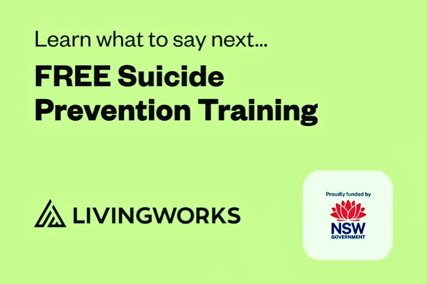 Cram (@manannanmacli) on Twitter photo "I entered this course (#ASIST) terrified of suicide
"I left day 2 feeling empowered & confident I could help a person at risk of suicide"
I could be a partner, friend, child or colleague thinking of Suicide
Learn <a href="/LivingWorksAus/">LivingWorks Australia</a> skills & reach in👇
livingworks.com.au/nsw "I entered this course (#ASIST) terrified of suicide
"I left day 2 feeling empowered & confident I could help a person at risk of suicide"
I could be a partner, friend, child or colleague thinking of Suicide
Learn <a href="/LivingWorksAus/">LivingWorks Australia</a> skills & reach in👇
livingworks.com.au/nsw