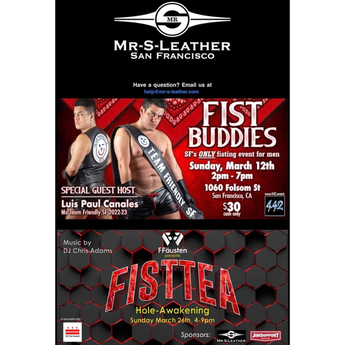 strobesauce's tweet photo. The FIST BUDDIES sex party I’m hosting this Sunday got a special shout out in the @MrSLeather newsletter! Come join in on the FFun this Sunday, MARCH 12th 2-7pm at TRANSFORM 1060. $30 cash entry. FIST BUDDIES is a monthly fisting party produced by @442Events .#Fisting #Fist #FF https://t.co/hAsuDfpPkJ