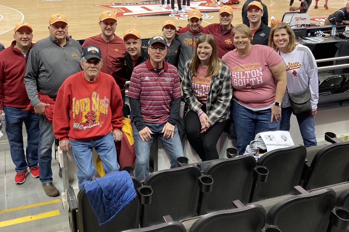 richstoffers's tweet photo. Go ISU!! Beat the Jayhawks!! What sensational seats SCHAUL fam.!! Go State! #BigXIItourn #GoSTATE #ISUhoops #OTZball #HiltonSouth https://t.co/a47jhNFC84