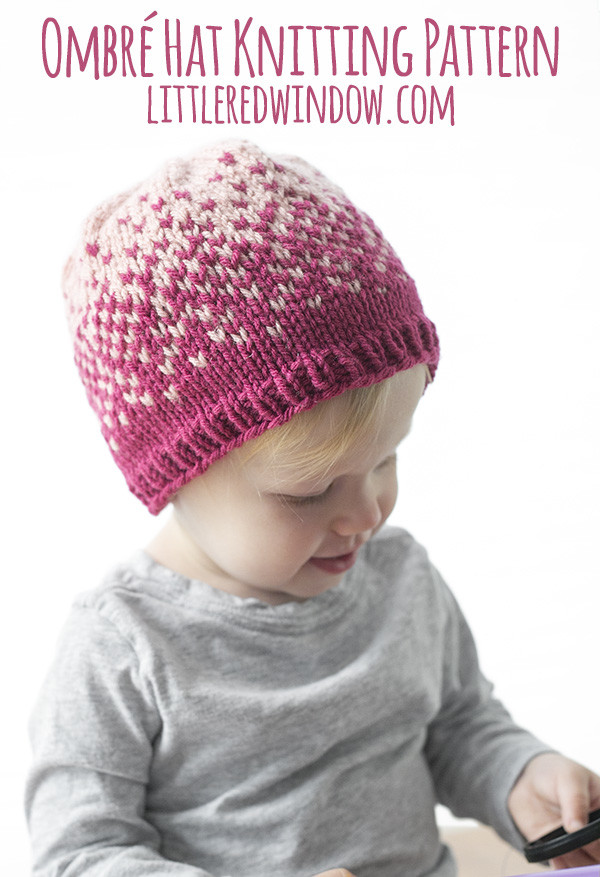 littleredwindow's tweet photo. I knit 2 different samples of my Fair Isle Ombré Hat Knitting Pattern in two different colorways because I just couldn't decide which I liked better. Spoiler alert: they're both really pretty! Come see the other version and grab the pattern here: https://t.co/8tnWRZXnie https://t.co/4RQOclOWDN