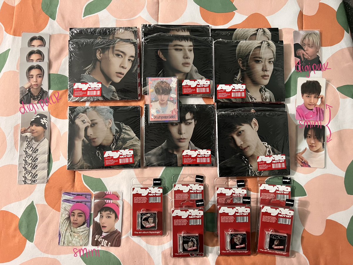 encitymoonsales's tweet photo. wts 127 ay-yo digipack / smini albums 

usa only

want: 
$14 each set 

(your choice of items listed) 

shipping NOT included

pls read CARRD before dming!!! 
dm if interested -`ღ´-

taeyong taeil johnny yuta doyoung jaehyun jungwoo mark haechan https://t.co/NSaG3Zzz9s