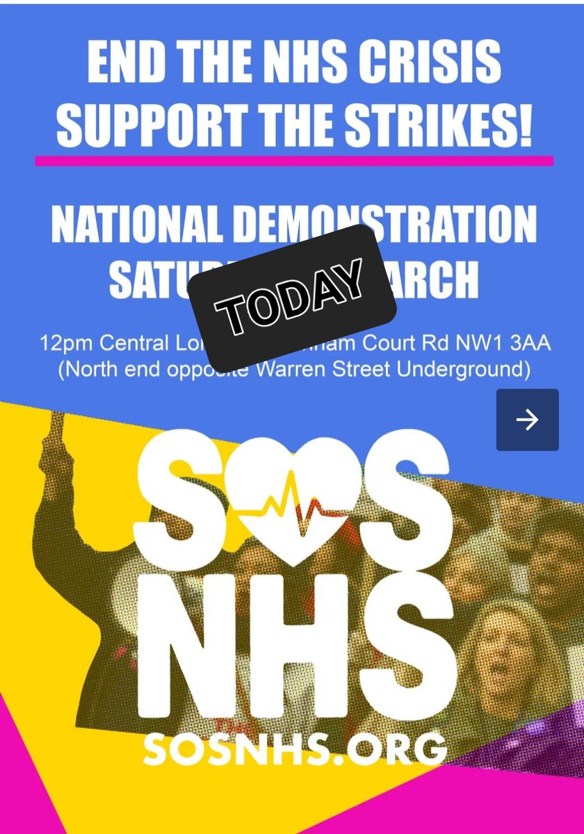 PhilMyers53's tweet image. Final reminder 

TODAY #NHSSOS Demo London 12.00 midday 

It&apos;s not too late to join us