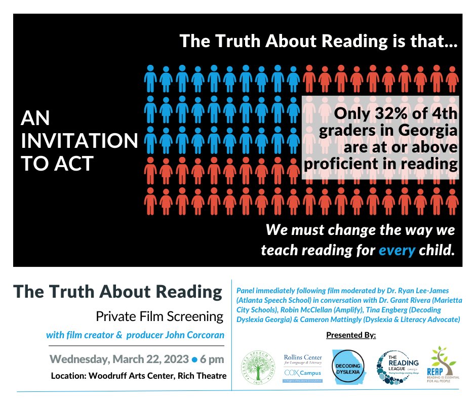 LBollman_thinks's tweet photo. We’ve released 50 tickets for the Truth About Reading screening!! #truthaboutreading
one ticket per person so many can join #EveryCountyEveryChild #literacyandjusticeforALL #HB538 @CoxCampus @ReadforAllPeopl @DDGA13 @readingleaguega https://t.co/mqobrmvQxq https://t.co/Bia5mMxEYV
