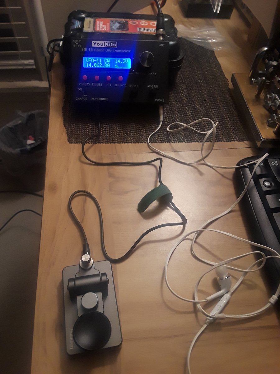 N4JAW's tweet image. I&apos;m enjoying determining the capabilities of my @Youkits #HB1B #qrpradio with my @AlphaAntenna #magloop. Nothing like a 5w #qrp #CW #MorseCode rig on 20 meters during unstable #hfband conditions to test things out. #AmateurRadio #hamradio