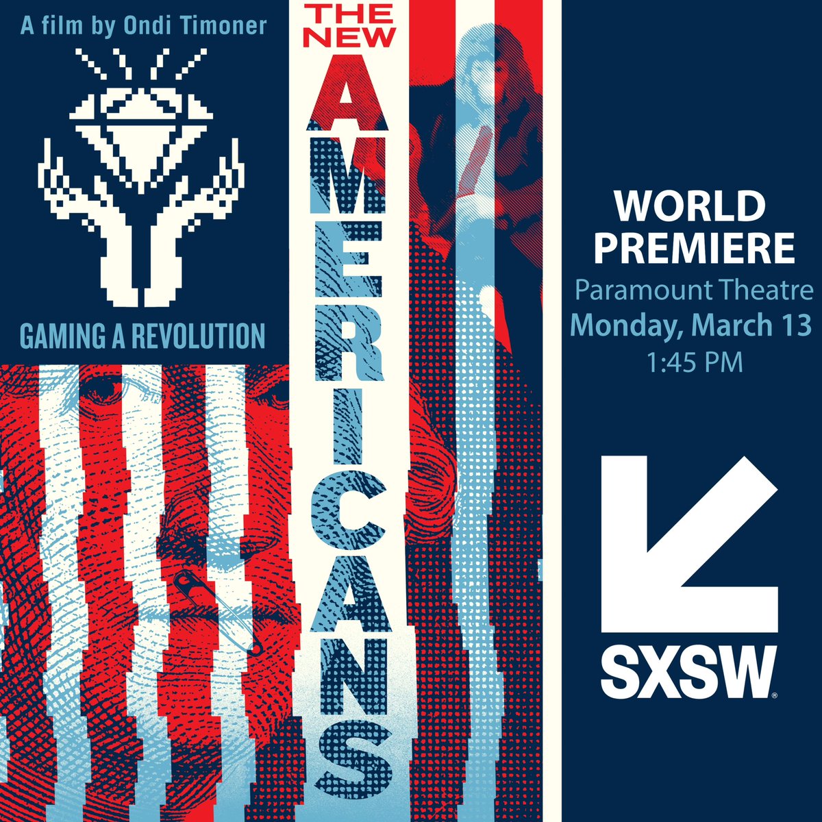 wlip's tweet photo. THE NEW AMERICANS: Gaming A Revolution premieres @sxsw Monday, March 13th. It’s an update on the impact of the Internet predicted in WE LIVE IN PUBLIC - this time through the eyes of some of the most notorious figures in finance, the Internet and politics. @tnafilm @onditimoner https://t.co/fuJIrmwma7