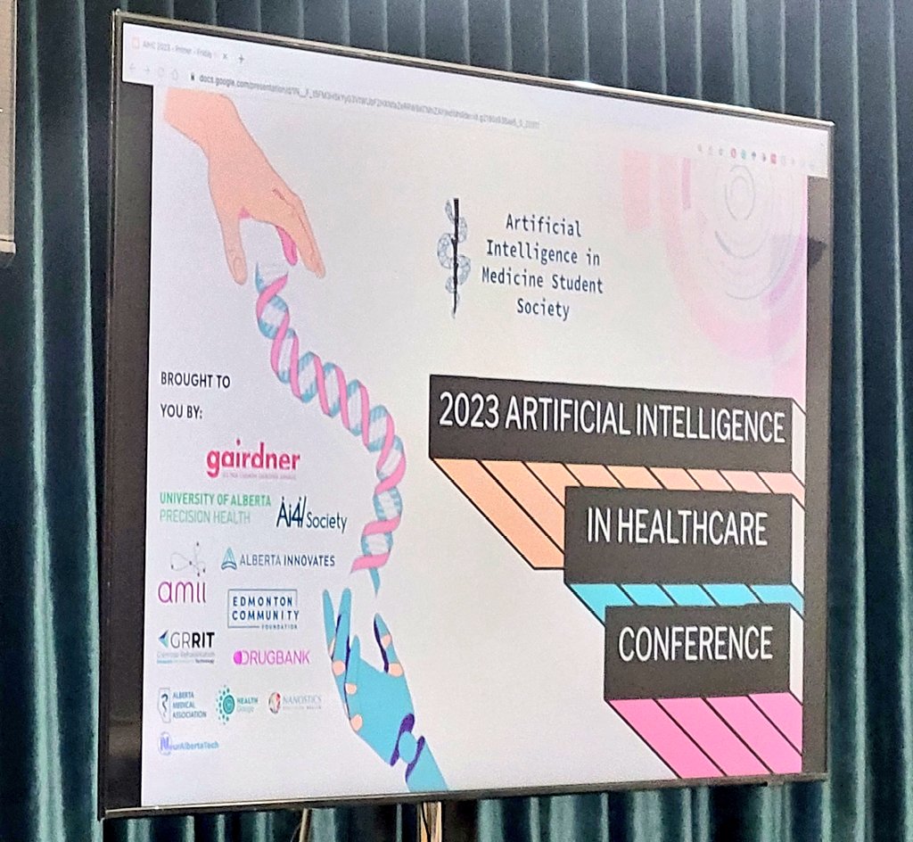 CassRasko's tweet photo. Lots of energy in the room to kick off the 2023 Artificial Intelligence in Healthcare Conference! Happy to be repping @HealthCities ✌️ @aimss_ualberta https://t.co/ddskFxMg7C