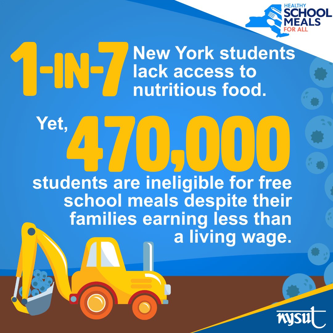 Since federal funding for free school meals expired, hundreds of thousands of NY students have lost access to school meals they need to thrive. This School Breakfast Week,we call on our leaders in Albany to fund Healthy School Meals for All #NSBW23 #Meals4AllNY  #SchoolMeals4All