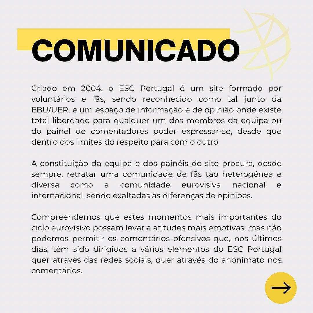 ESC_Portugal's tweet image. 📣 | Comunicado a todos os leitores, seguidores e visitantes do nosso site / redes sociais. Obrigado por estarem connosco!
#ESCPortugal
