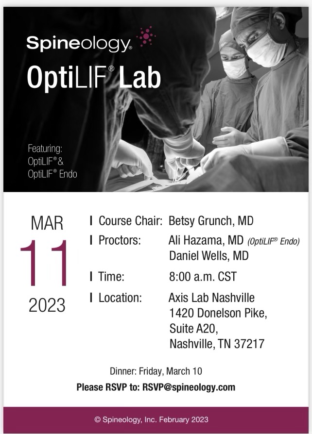 "Our very own Dr. Ali Hazama will be sharing his clinical expertise in minimally invasive spine surgery this weekend in Nashville, Tennessee. He will be leading the endoscopic portion of the course with surgeons interested in learning such innovative techniques."