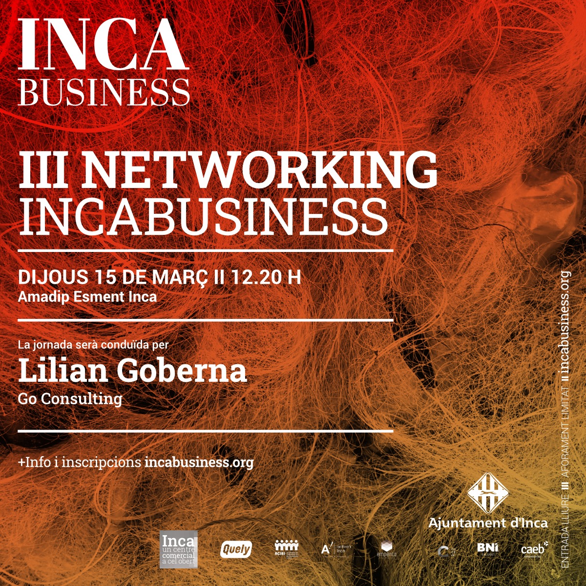 Es proper Dijous tens una cita amb es teu progrés empresarial 🙋‍♀️ #IncaBusiness torna es nostre Networking per interactuar i aprendre noves tècniques de venta.
