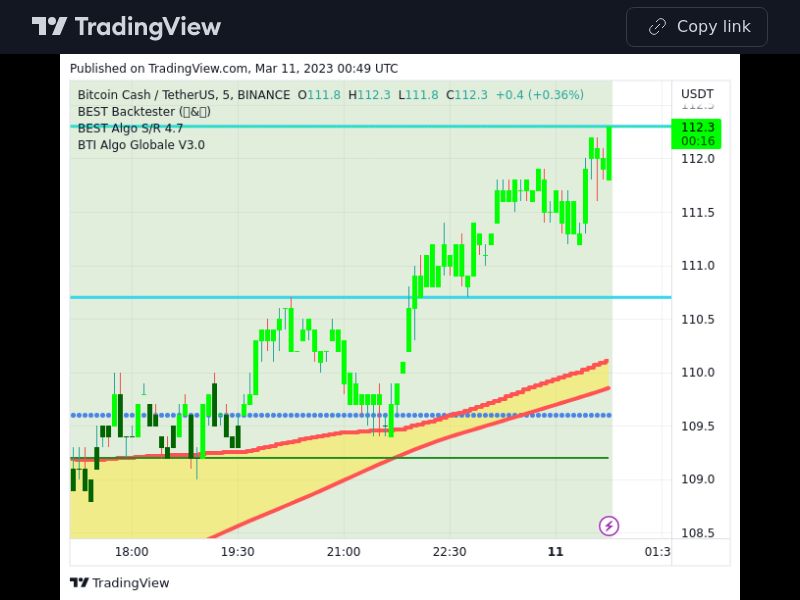 TradingView trade BCH 5 minutes 