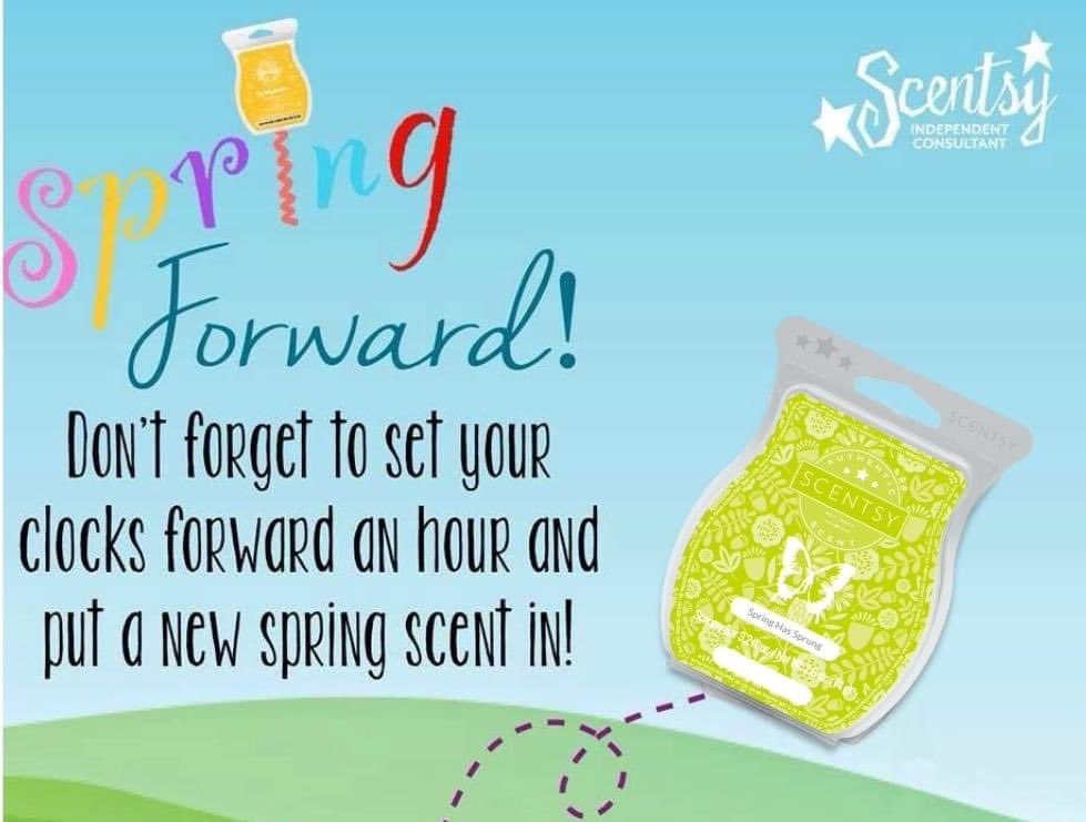 Don’t forget to change your clocks and… your wax this weekend! 😂⏰🌤️ #springforward #spring #seasonschange #scentsy #mawpawscents