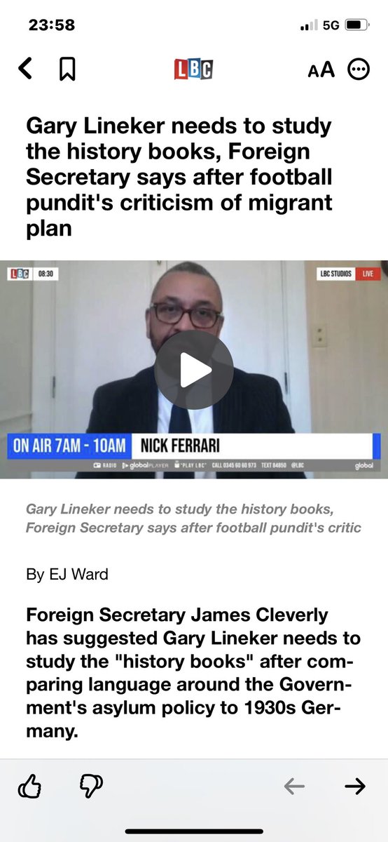 NaqviMA's tweet photo. @GOV2UK Not sure if Mr thick as plank Cleverly knows much about history either. Mr Lineker is clever enough 2know what evils of divisive policy the hallmark of this govt can lead to. Just ๐๐๐
#ToriesOut247 #ToryFascistDictatorship #CancelTheLicence #IStandWithGaryLineker #ToryFascists https://t.co/Y7927oFWRt