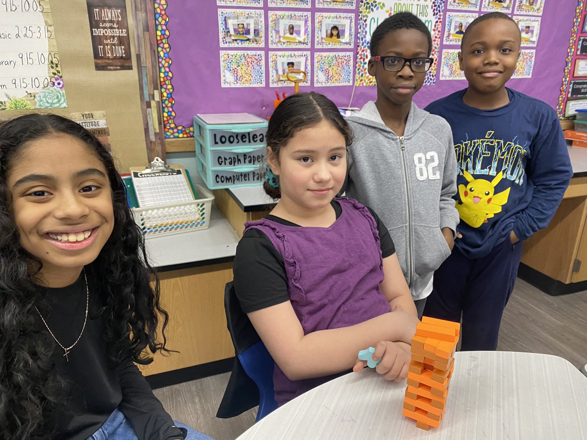 We played Jenga today with our mystery guest! <a href="/Ms_Byrnes5th/">Ms Byrnes</a> <a href="/HowellRoadVS13/">Howell Road Elementary School</a> #happeningathowell