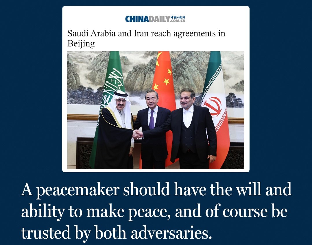 China_Fact's tweet image. #OpenComment A peacemaker should have the will and ability to make peace, and of course be trusted by both adversaries.