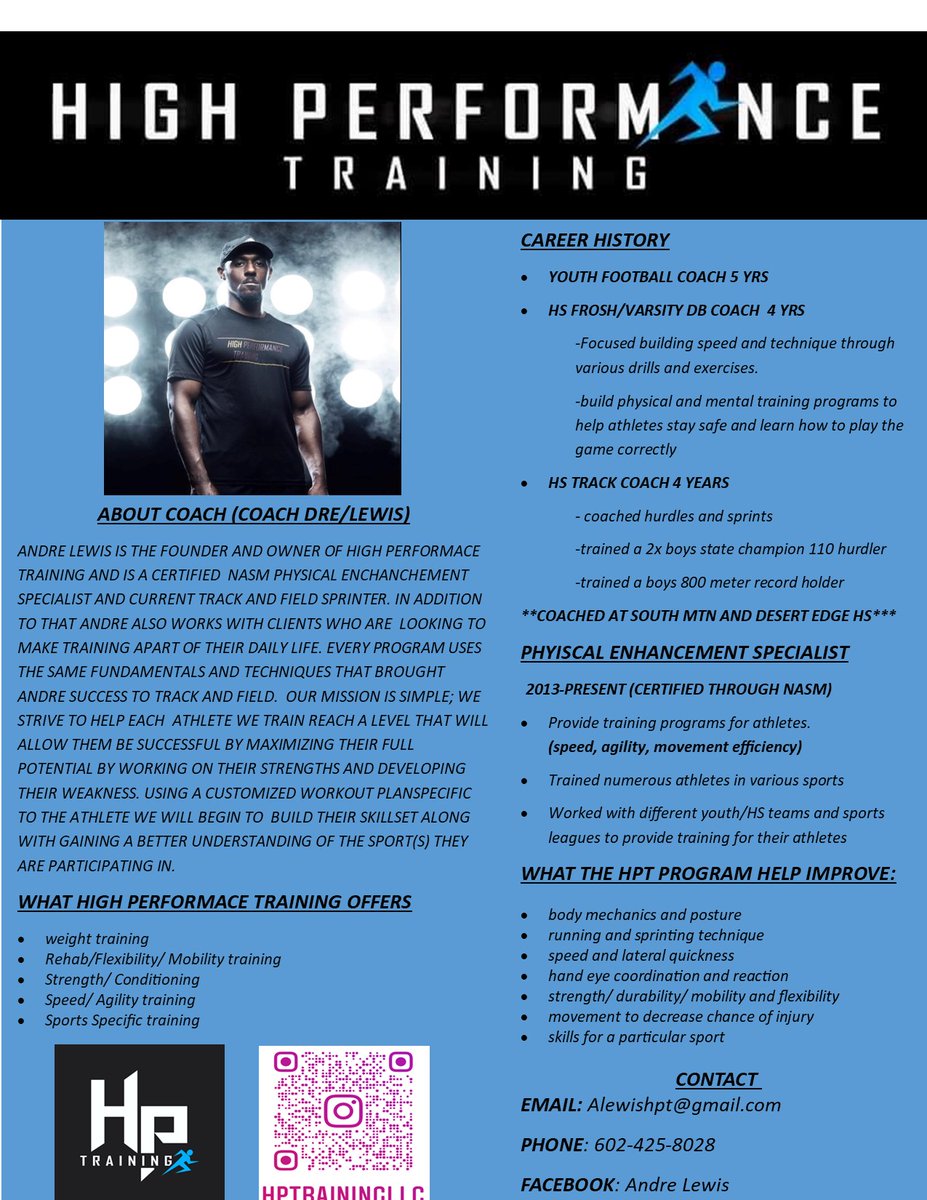 offering
- elite speed/agility training
-strength and conditioning 
-sports/ position specific training