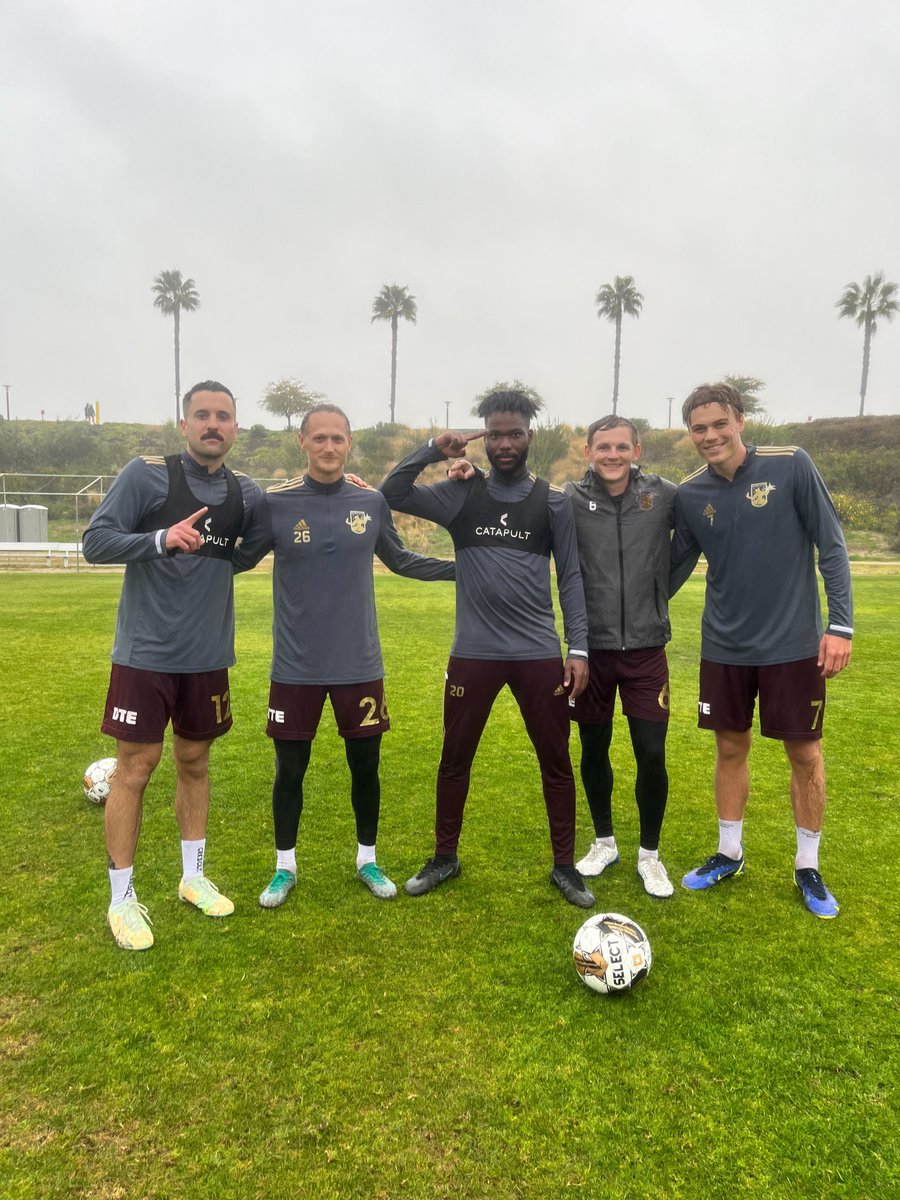 DetroitCityFC's tweet photo. Tonight's training tournament winners out in California - and you know they're bringing that mindset to tomorrow's first match of the season! 🏆

@Michael_ryfe 
@FilthyRich_B 
@laye__d 
@tmccabe98 
Skage Simonsen

#DCTID https://t.co/BKkhsWaYL8