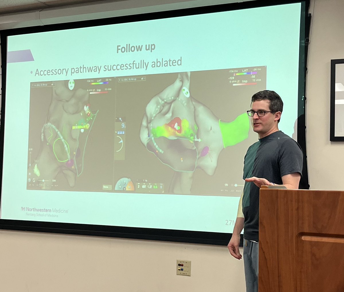 💥Blast from the past. Thanks to @NU_IntMed for having me and @SarahChuzi back to give #MorningReport today. Presented 3 great arrhythmia cases. As always, very impressed w how the residents approached these cases.