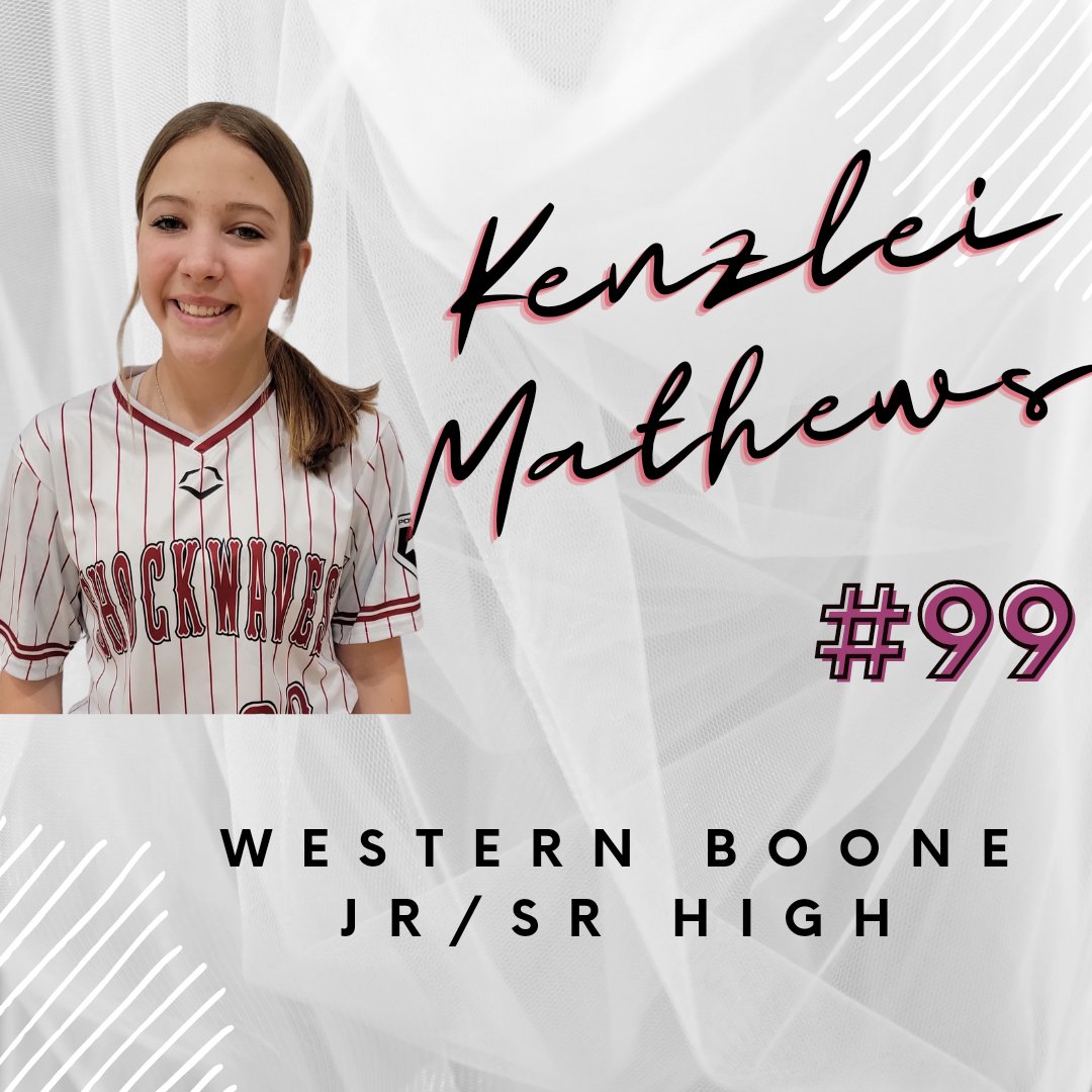 Congratulations to #99 Kenzlei Mathews on making the Western Boone Jr/Sr High School softball team! Way to go Kenz! #insw09brown #insw09 #indianashockwaves09brown #kenzleimathews2027