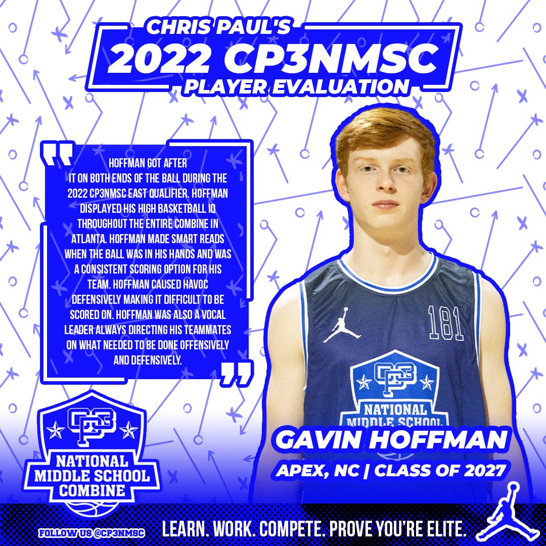 CP3NMSC's tweet photo. 📝Player Breakdown📝
Gavin Hoffman

CP3NMSC has the best of the best evaluating the top middle school prospects around! Reintroducing our series “Player Breakdown” which will highlight player measurements &amp; evaluations from previous attendees.

#CP3NMSC #CP3Family #CP3Camp https://t.co/Nc830LTlNZ