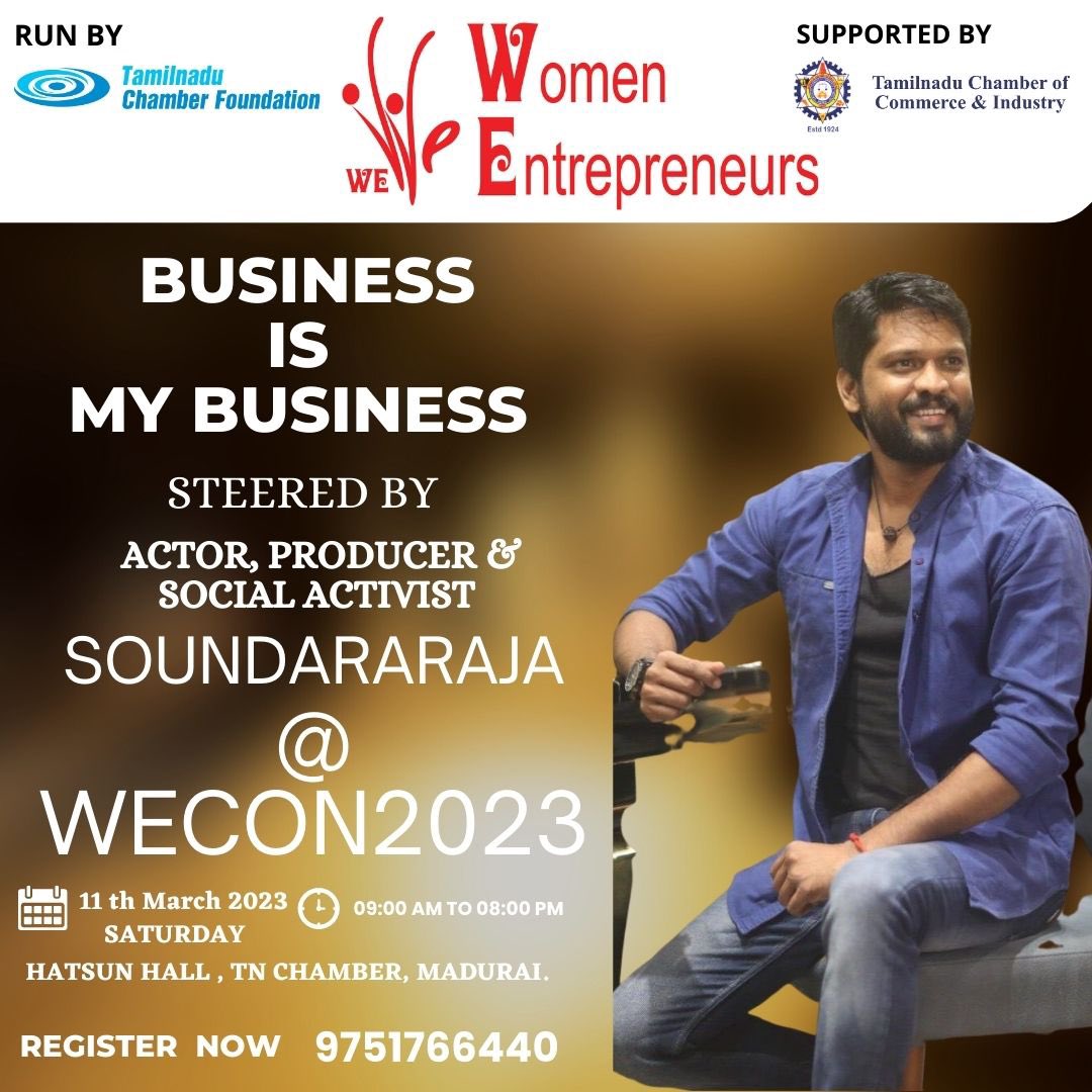 #womenentrepreneurs

#மதுரையில் 

சாதிக்க நினைக்கும் பெண்கள், தொழில் செய்ய  விரும்பும் பெண்கள், என்னமாதிரியான தொழில் செய்ய வேண்டும் என்று நினைக்கும் பெண்கள் அனைவரும் கலந்து கொண்டு பயன் பெறுங்கள் 👍🤝

#SoundaraRaja
#MannukkumMakkalukkum