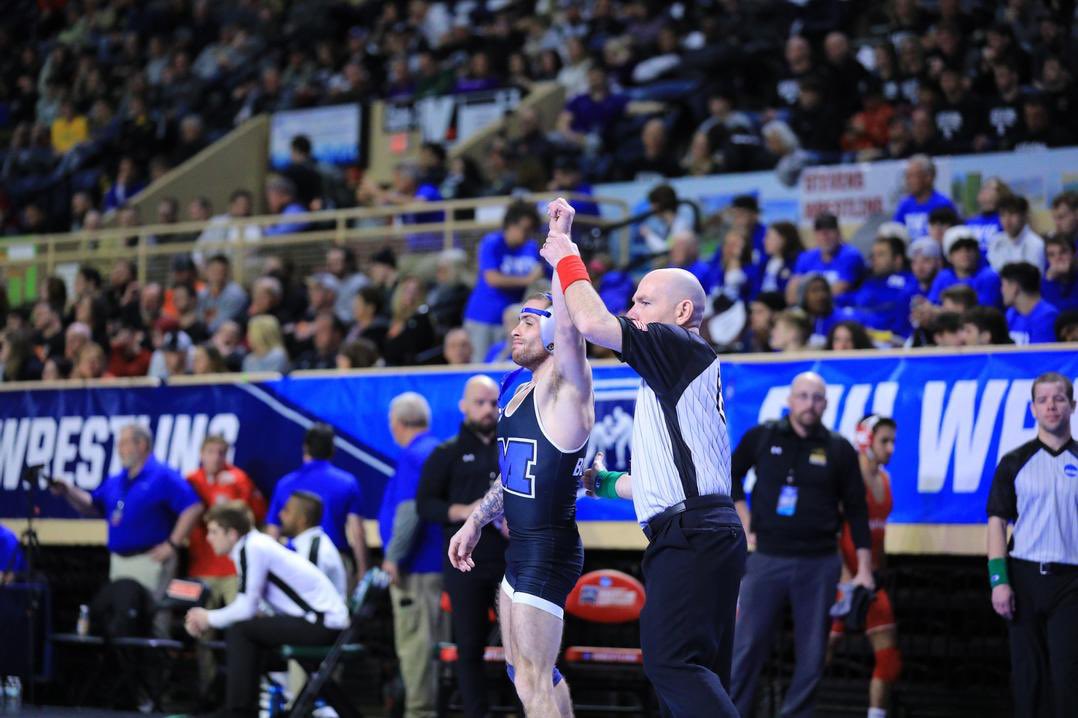 MillikinWrestle's tweet image. ALL-AMERICAN!!

Zac Blasioli secures his status as an All-American with a pin in the third period!

#LACL #NeverRunNeverWill
#d3wrestle