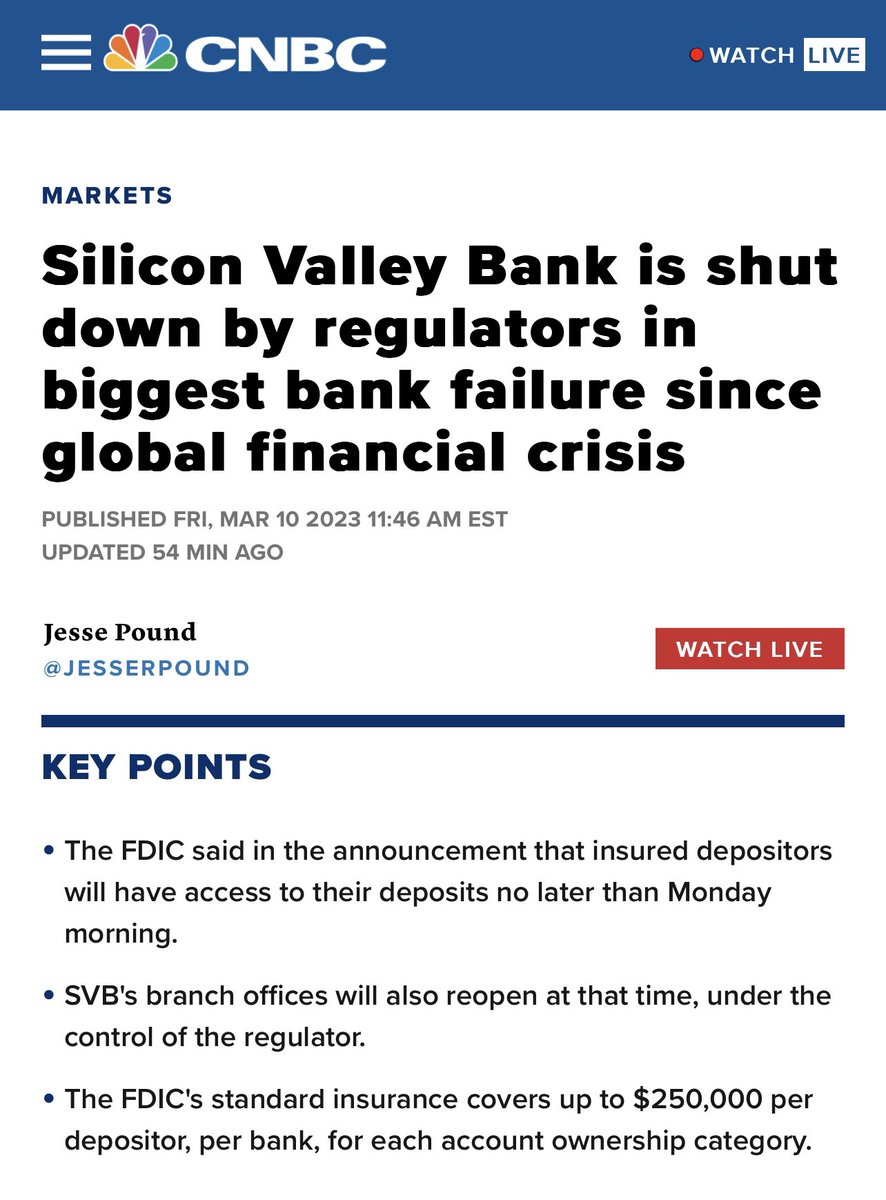 Delpy3's tweet image. Second largest bank collapse in U.S. history. #SiliconValleyBank #SVBFinancial