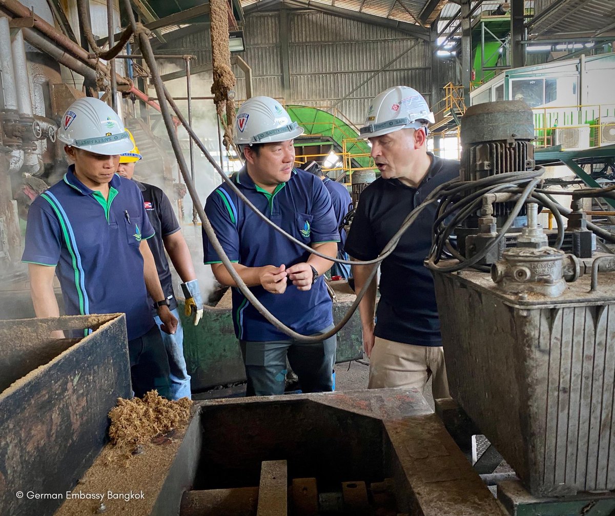 GermanAmbTHA's tweet photo. Palm Oil can be produced in a sustainable way in 🇹🇭. @GIZ_Thailand joins hands with Global Green Chemicals #GGC  to support smallholders to obtain #RSPO certification to balance environment and economy. 
@RSPOtweets
#SCPOPP
#TOPSA
#ClimateAction
@iki_germany https://t.co/W1btYjYCj8