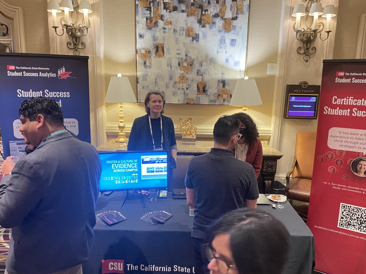 aacu's tweet photo. Don't miss your chance to visit with the #DESS23 sponsors! Thank you to @calstate's Student Success Dashboard, @joinHandshake, @insidehighered, @InsideTrack, @DiverseIssues, @mentorcollectiv, Rankin Climate, @territoriumlife, @LatinosHigherEd, and @chronicle. https://t.co/F6EcEUUFVE