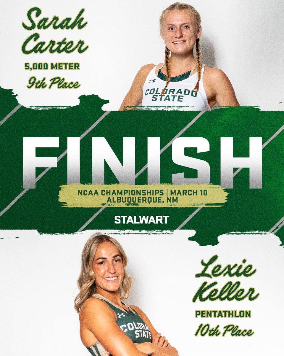 CSUTrackFieldXC's tweet photo. A couple of 𝗧𝗢𝗣 𝗧𝗘𝗡 𝗥𝗔𝗠𝗦 and we couldn't be more proud! 👏

Congrats to both Sarah and Lexie on an amazing indoor season!

#Stalwart x #CSURams https://t.co/klWdIZAlFA