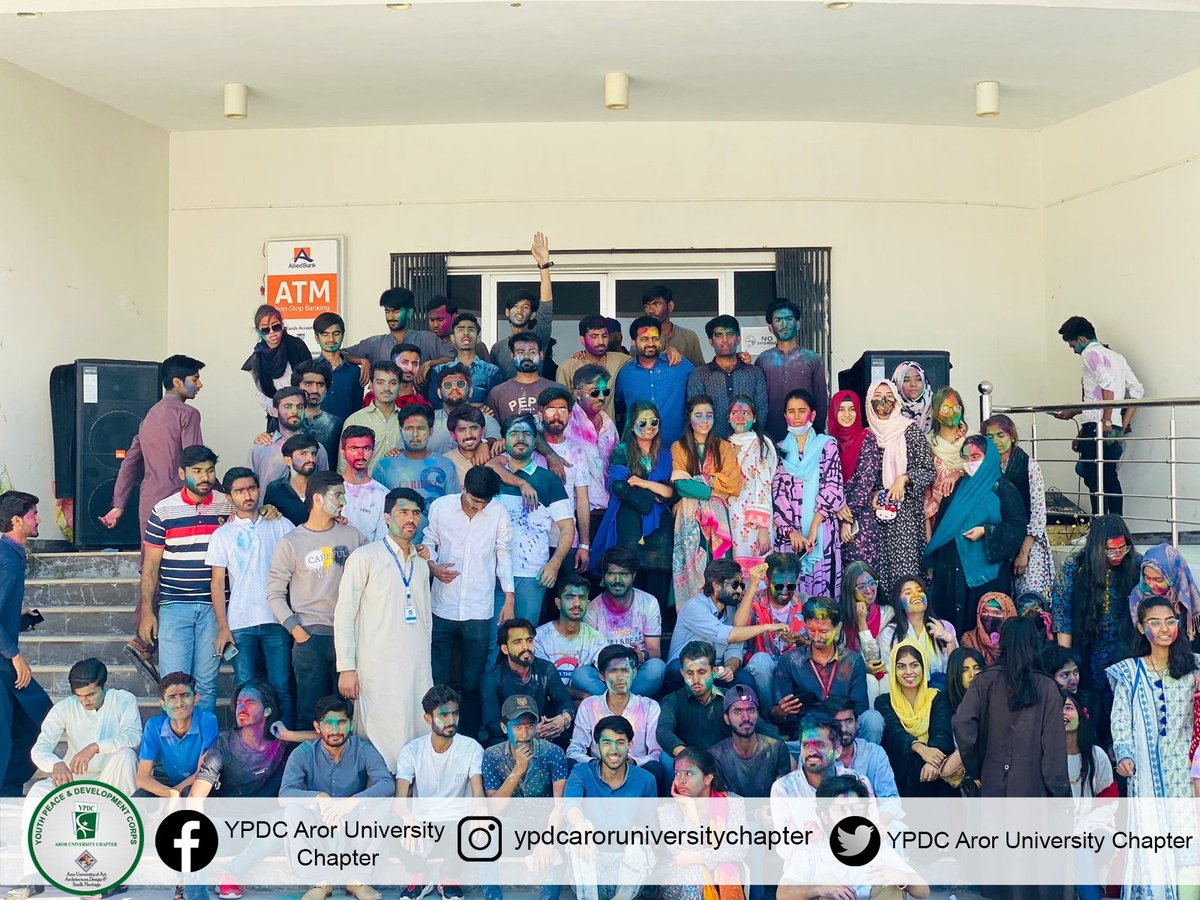 ArorChapter's tweet photo. Students of Aror University celebrated the Festival of Colors Holi promoting the interfaith harmony. 

#aroruniversitysindh #celebrate #holi
YPDC Aror University Chapter https://t.co/Wf2wA58QLY