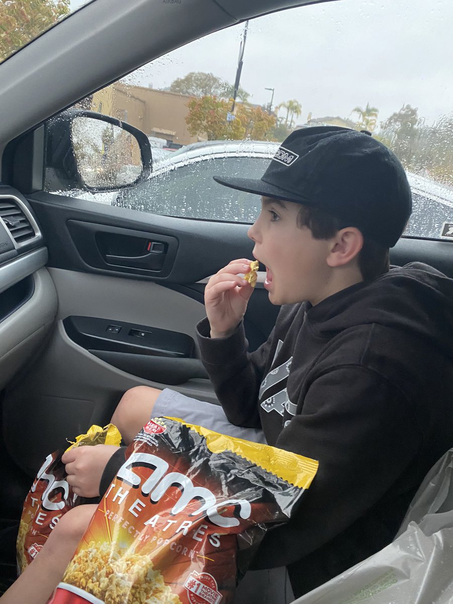 We scored!! 🥳The kid couldn’t even wait to get outta the parking lot before opened the bag. His review: Bussin. #AMCPerfectlyPopcorn #AMCAPES #AMCPopcorn