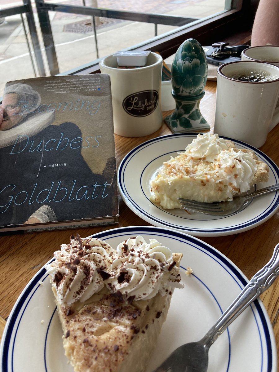 Had some lovely pie @ladybirddiner in Lawrence, Kansas with @duchessgoldblat today. It was an honor, and very good pie!!!