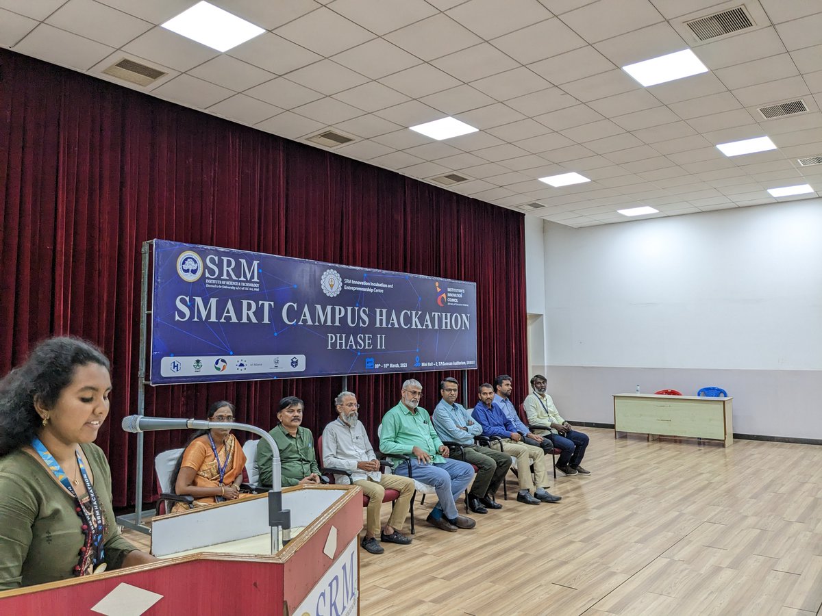 SRM_DEI's tweet image. A team's 'creativity' and 'innovation' may accomplish a lot for #communities. Phase 2 of the Smart Campus Hackathon accomplishes this. 
Congrats to Alpha 404, the winning team, and Code Bots, the runner-up.
#srmist #hackathon #innovation #smartcampus #ideate #solution #startup