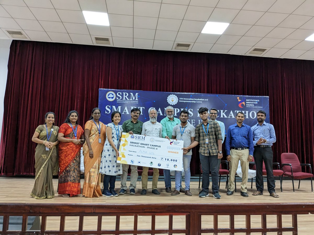 SRM_DEI's tweet image. A team's 'creativity' and 'innovation' may accomplish a lot for #communities. Phase 2 of the Smart Campus Hackathon accomplishes this. 
Congrats to Alpha 404, the winning team, and Code Bots, the runner-up.
#srmist #hackathon #innovation #smartcampus #ideate #solution #startup