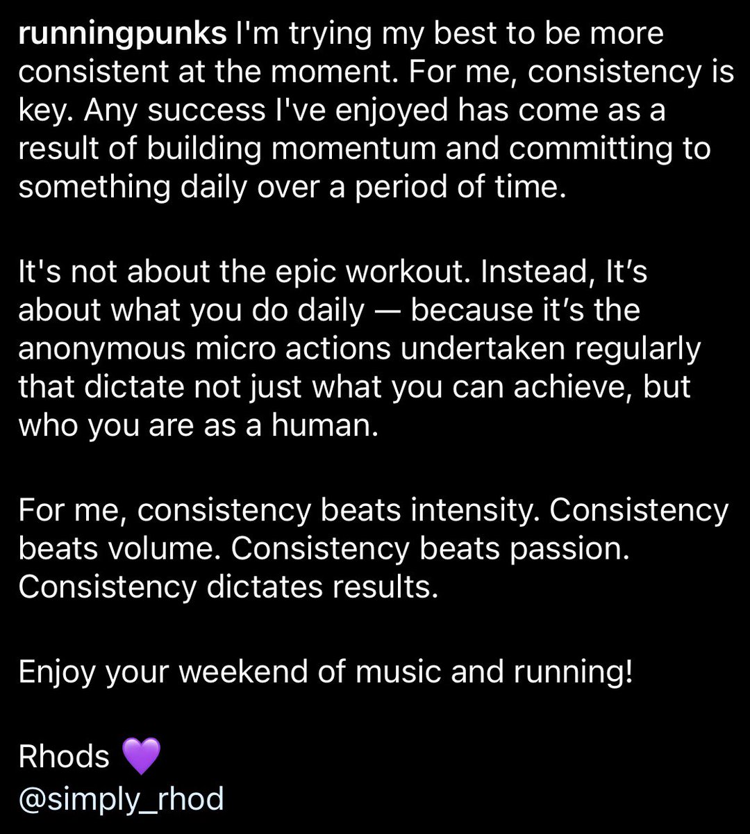 Consistency. 
<a href="/Simply_Rhod/">Rhods</a> 💜