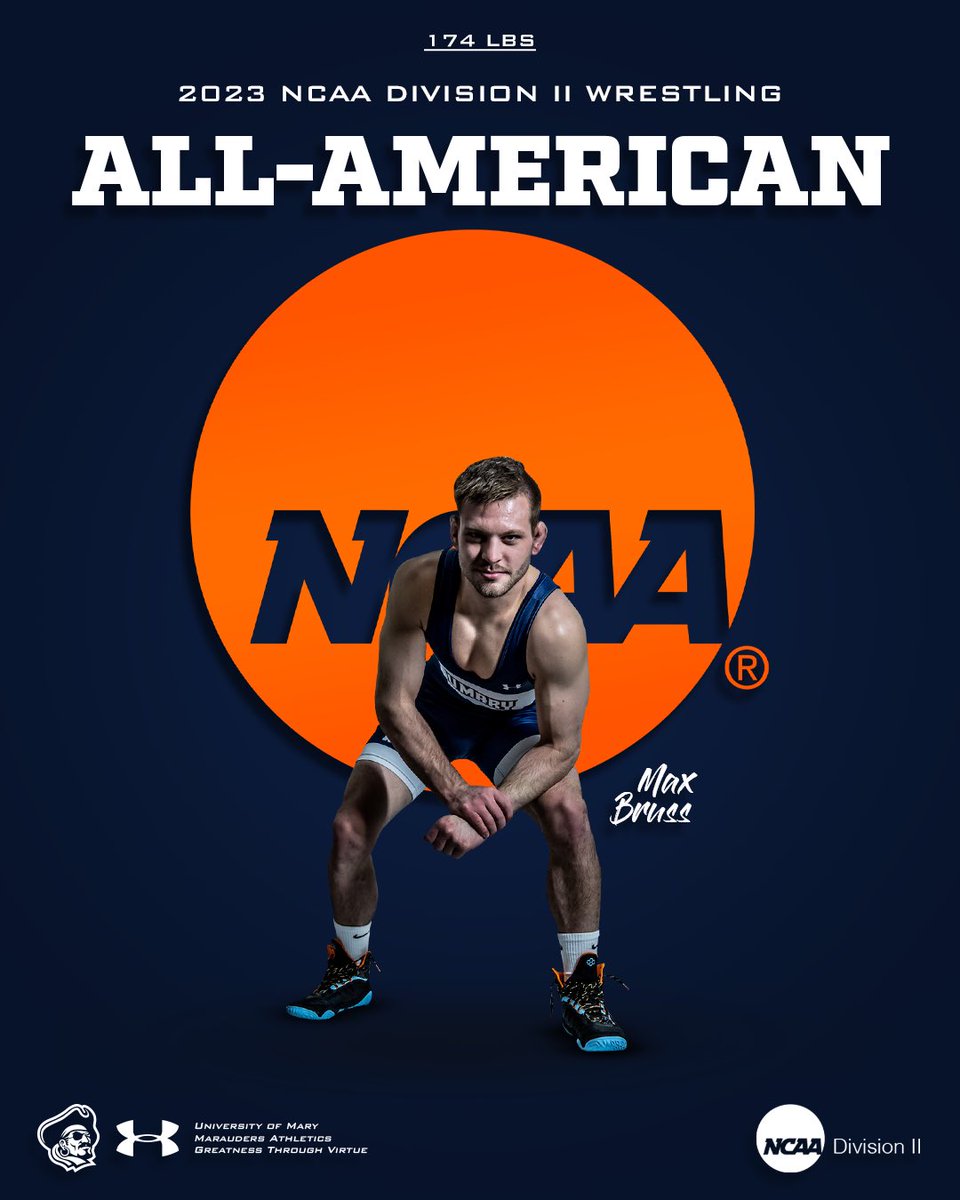 UMaryWrestling's tweet photo. 2023 NCAA #d2wrestle All-American - 174 lbs - @_max_bruss ! 

#hooksup #lifeatmary #nsicwres https://t.co/mV0jeRt2u7