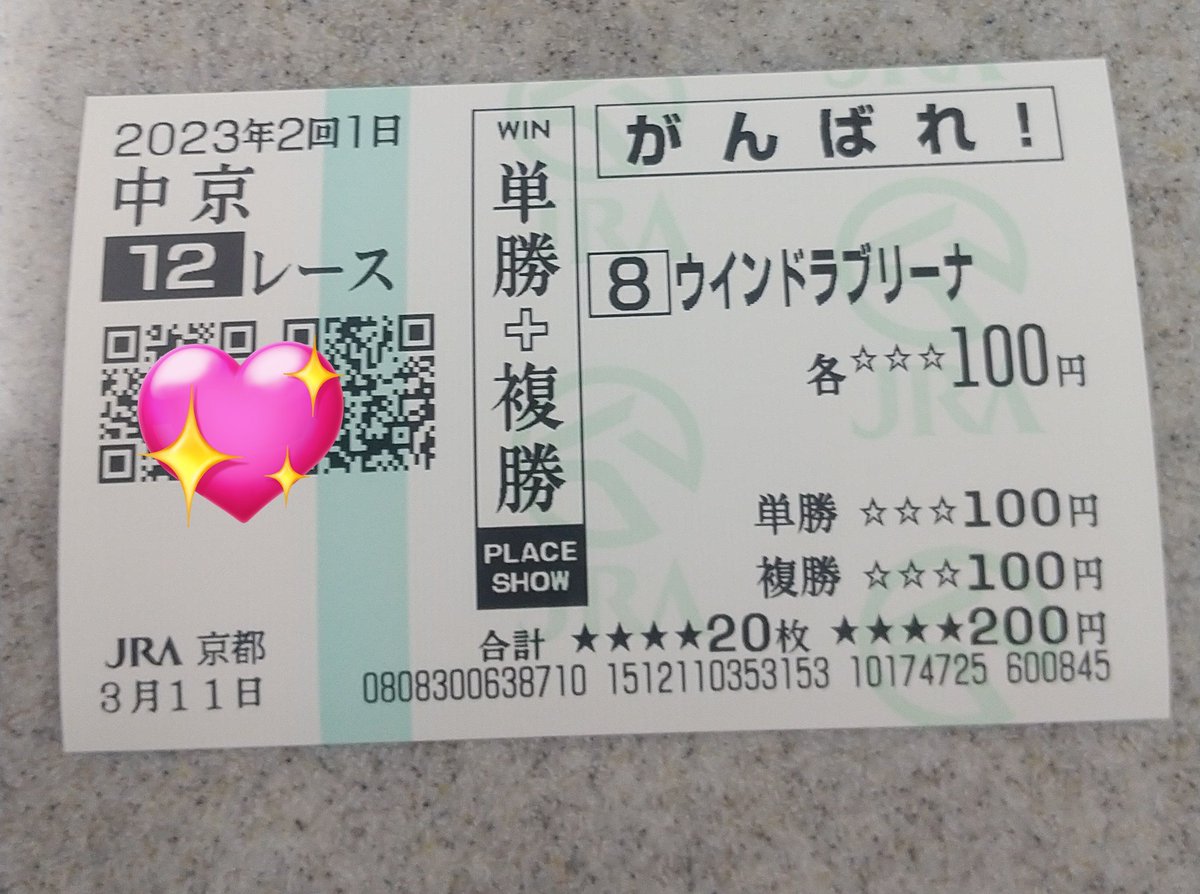 頑張って走ってたけど、展開が向かなかったかな…
ウインドラブリーナ、お疲れさまでした😊 