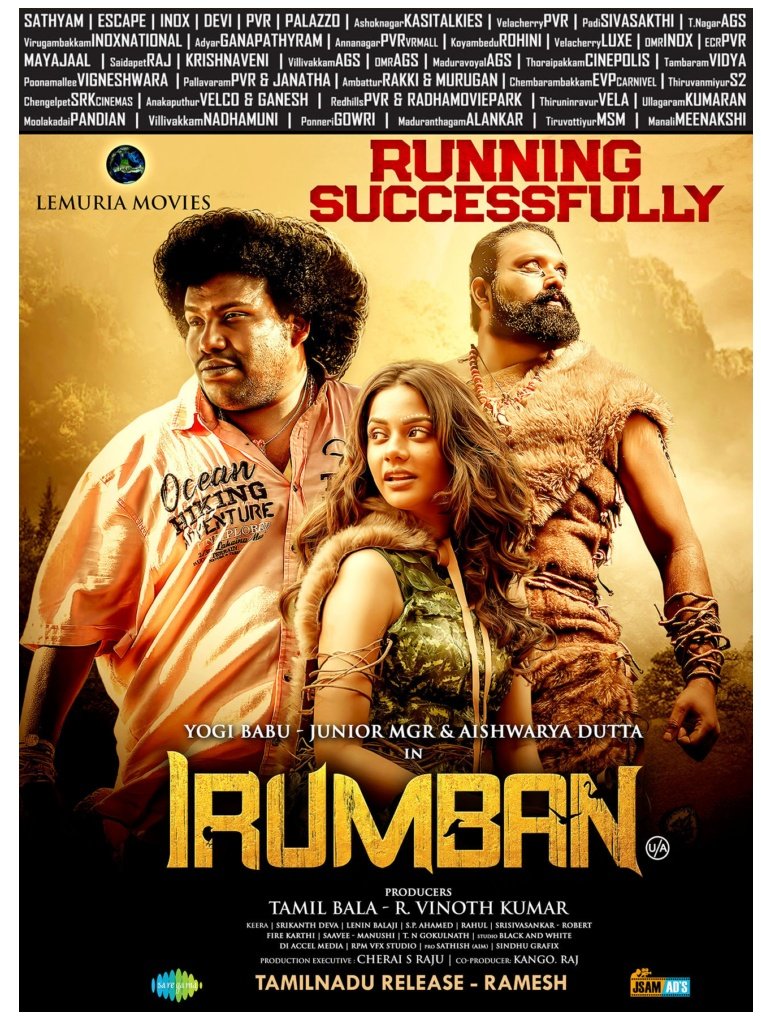 Balaji (@rdbalaji) on Twitter photo #Irumban Running Successfully
<a href="/LemuriaMovies/">Lemuria Movies</a> <a href="/vinoth_RVKR/">Vinoth kumar</a> <a href="/JuniorMGRactor/">JUNIOR MGR RAMACHANDRAN</a> <a href="/Aishwaryadutta6/">Aishwaryaa dutta</a> <a href="/iYogiBabu/">Yogi Babu</a> <a href="/RakshitaBabu/">Rakshita Babu</a> <a href="/Senraya69311536/">Senrayan</a> <a href="/shajichoudhary/">shaji choudhary</a> <a href="/thesrikanthdeva/">Srikanth Deva</a>
<a href="/teamaimpr/">Team AIM</a> #Irumban Running Successfully
<a href="/LemuriaMovies/">Lemuria Movies</a> <a href="/vinoth_RVKR/">Vinoth kumar</a> <a href="/JuniorMGRactor/">JUNIOR MGR RAMACHANDRAN</a> <a href="/Aishwaryadutta6/">Aishwaryaa dutta</a> <a href="/iYogiBabu/">Yogi Babu</a> <a href="/RakshitaBabu/">Rakshita Babu</a> <a href="/Senraya69311536/">Senrayan</a> <a href="/shajichoudhary/">shaji choudhary</a> <a href="/thesrikanthdeva/">Srikanth Deva</a>
<a href="/teamaimpr/">Team AIM</a>
