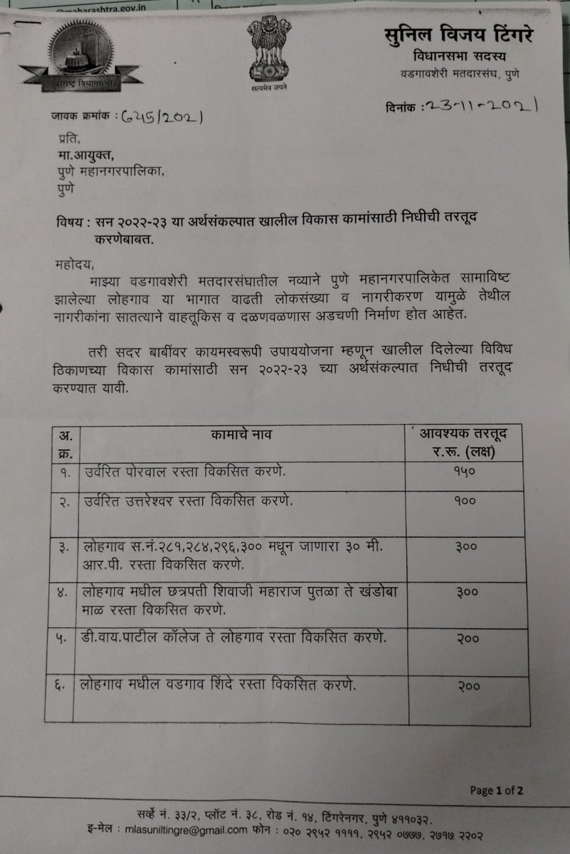 suniltingre's tweet photo. #लोहगाव... वडगावशेरी मतदारसंघातील एक महत्वाचे गाव. एका बाजूला झपाट्याने वाढत असलेली लोकसंख्या लक्षात घेतली तर दुसरीकडे मूलभूत सुविधेसाठी देखील इथले स्थानिक नागरिक संघर्ष करत आहेत. याच अनुषंगाने मी पुणे महानगरपालिका आयुक्तांना विकास कामांसाठी (पोरवाल रोडचा उर्वरीत रस्ता, https://t.co/H1q4sPmQXN