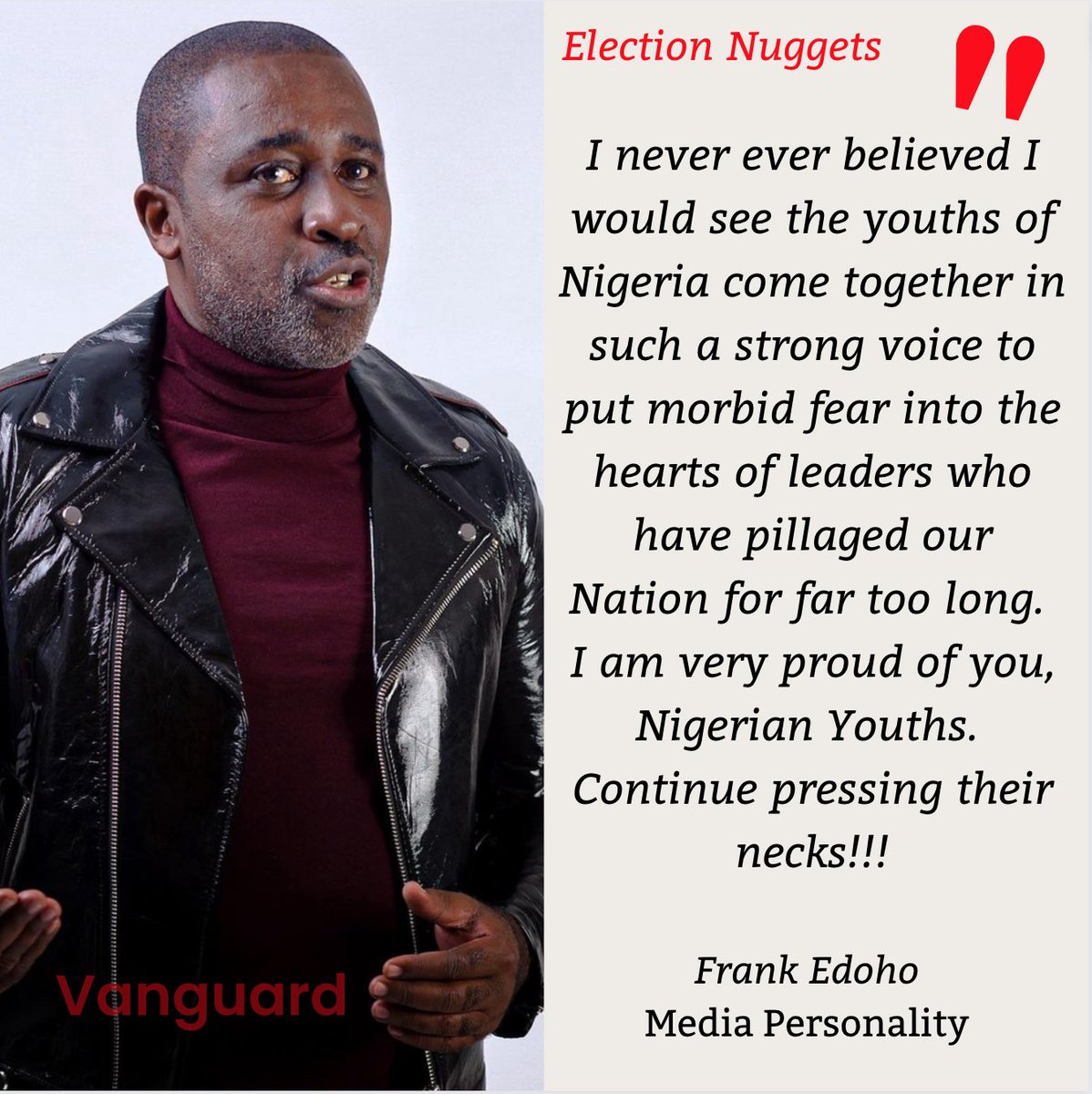 #frankedoho #mediapersonality #contents #electionnuggets #2023election #nigeriadecides #vanguardnewspapers