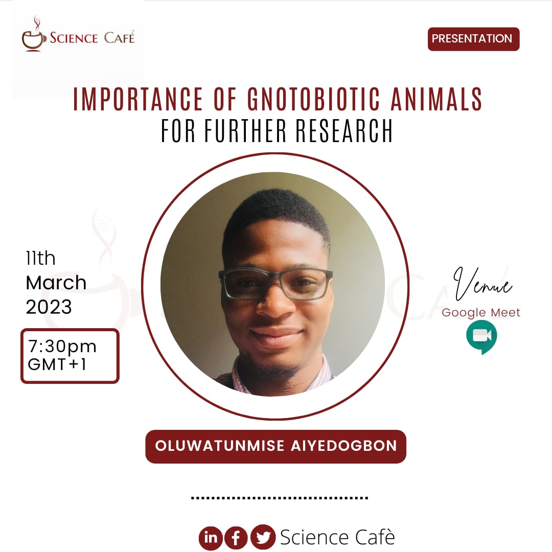 BiosphereAfrica's tweet image. Join us tonight as we host Oluwatunmise Aiyedogbon to enlighten us on the importance of Gnotobiotic animals.

Does this interests you, and would like to be a part? Let&apos;s know in the comment section.

Do have a great day. ✨

#scienceresearch #animalscience #sciencediscussion