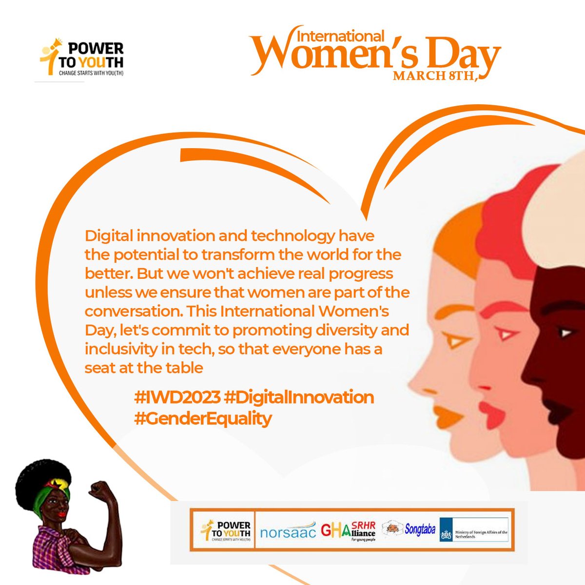 Give women a seat at the table, but also include them in discussions on Digital Innovations and Technology for a better global change.
#EmbraceEquity #DigitALL #IWD23 #technology #innovation