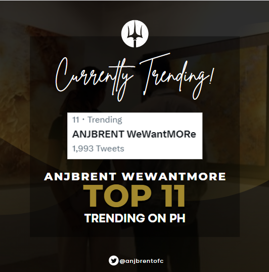 We are currently trending at Top 11 nationwide today. Keep tweeting, Tridents!

ANJBRENT WeWantMORe
#AnjBrentForDearMORS2

@anjisalvacion @brentymanalo