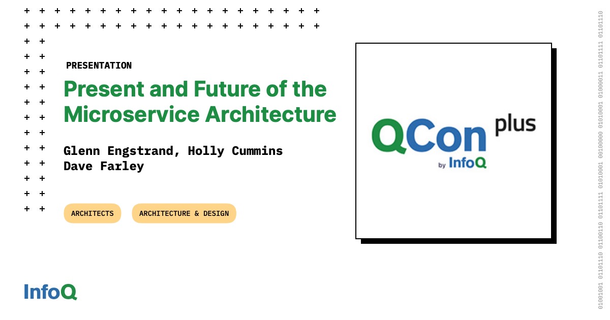 InfoQ's tweet image. #ICYMI - When thinking about a #MicroserviceArchitecture there is so much to consider! The topic is broad, and the expertise needed to understand parts of it are deep. This can make them a daunting subject. 

Lucking, the #InfoQ video is at hand: bit.ly/3yVAcgP