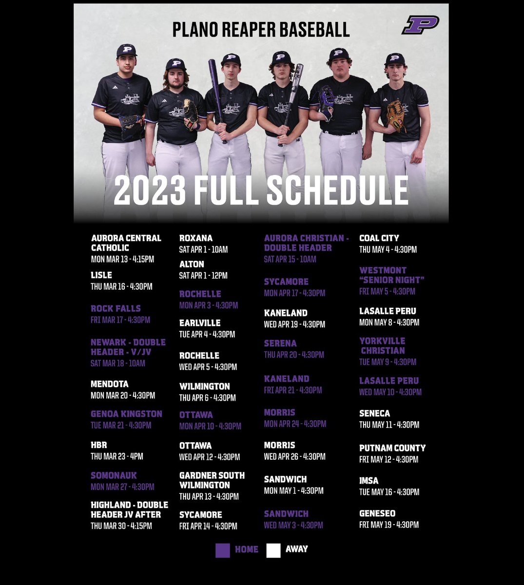 Here’s the official 2023 Reaper Baseball Schedule. We hope to see you out at the Diamond soon!