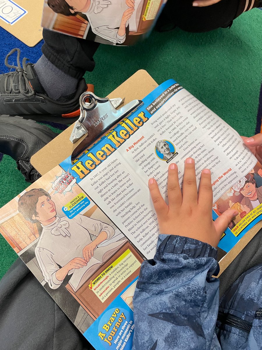 MontagueElem's tweet photo. We love how timely Scholastic News is! Today 3rd graders read about how the beginning of spring is celebrated in different traditions! The second article highlighted Helen Keller in honor of Womenโs History Month! #SCUSDProud #MarvelousMustangs https://t.co/8IQ4vGlbt6